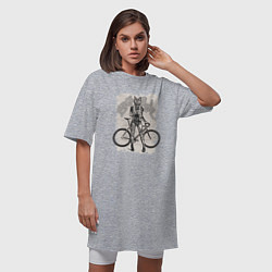 Футболка женская-платье Real bike punk, цвет: меланж — фото 2