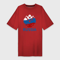 Футболка женская-платье Russia, цвет: красный