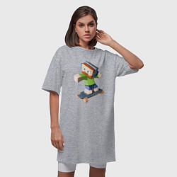 Футболка женская-платье Minecraft Skater Video game, цвет: меланж — фото 2