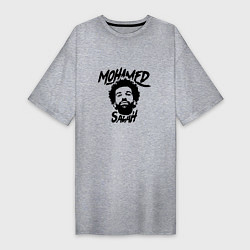 Футболка женская-платье Ливерпуль - Мо Салах, цвет: меланж