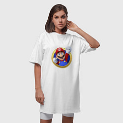 Футболка женская-платье Марио 3d, цвет: белый — фото 2