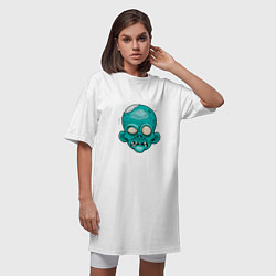 Футболка женская-платье Fear Zombie, цвет: белый — фото 2