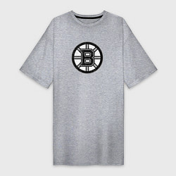 Футболка женская-платье BOSTON BRUINS СЕРЫЙ, цвет: меланж