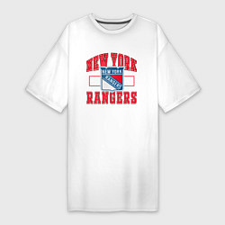 Футболка женская-платье NY RANGERS NHL НЬЮ-ЙОРК РЕЙНДЖЕРС, цвет: белый