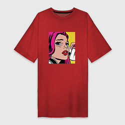 Женская футболка-платье Девушка в стиле ПОП Арт Girl Pop Art