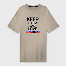 Женская футболка-платье Keep calm Rybinsk Рыбинск