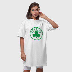Футболка женская-платье Celtics - Селтикс, цвет: белый — фото 2