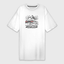 Женская футболка-платье Nissan Skyline Скайлайн