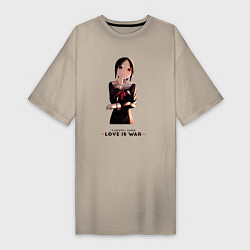 Женская футболка-платье Love is war Госпожа Кагуя Синомия