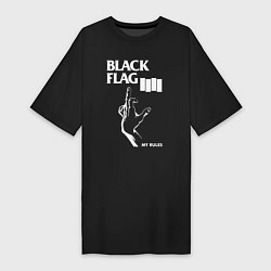 Футболка женская-платье BLACK FLAG РУКА, цвет: черный