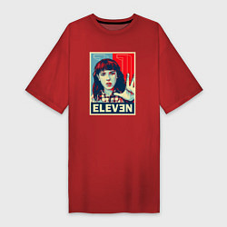 Футболка женская-платье Stranger Things Eleven, цвет: красный
