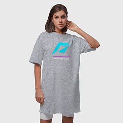 Футболка женская-платье Символ Need for Speed в неоновых цветах, цвет: меланж — фото 2