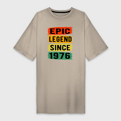 Футболка женская-платье Эпичная легенда с 1976 года, цвет: миндальный