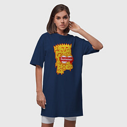 Футболка женская-платье Bart Simpson - Summer, цвет: тёмно-синий — фото 2