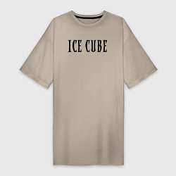 Футболка женская-платье Ice Cube - logo, цвет: миндальный