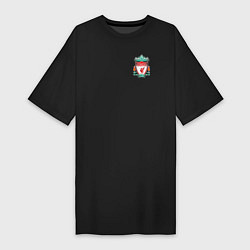 Футболка женская-платье Ливерпуль Логотип, цвет: черный