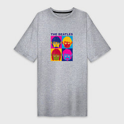 Футболка женская-платье The Beatles Monkeys, цвет: меланж