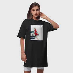 Футболка женская-платье Автоледи рисунок, цвет: черный — фото 2