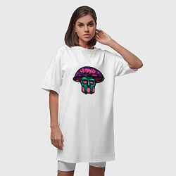 Футболка женская-платье MF Doom Mushroom, цвет: белый — фото 2