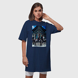 Футболка женская-платье Stray Kids Thunderous, цвет: тёмно-синий — фото 2