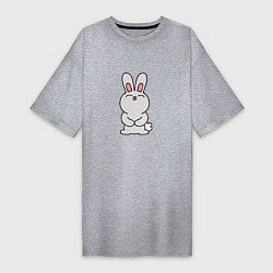 Футболка женская-платье Cute Rabbit, цвет: меланж