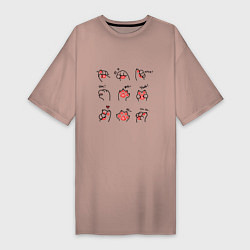 Женская футболка-платье Кошачий язык жестов