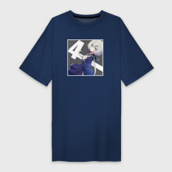 Футболка женская-платье Junko - Зомбилэнд Сага Месть, цвет: тёмно-синий