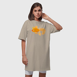 Футболка женская-платье Золотая рыбка, цвет: миндальный — фото 2