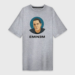 Футболка женская-платье Eminem поп-арт, цвет: меланж