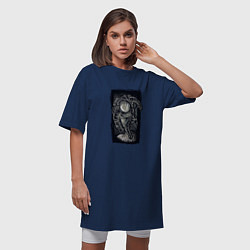 Футболка женская-платье Объемный космонавт, цвет: тёмно-синий — фото 2