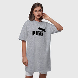 Футболка женская-платье Пигг вместо пумы, цвет: меланж — фото 2