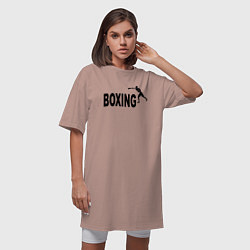 Футболка женская-платье Бокс вместо пумы, цвет: пыльно-розовый — фото 2