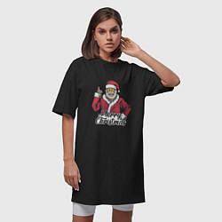 Футболка женская-платье Christmas Santa, цвет: черный — фото 2