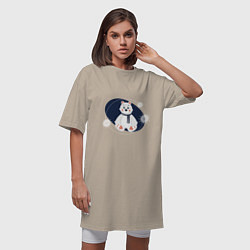Футболка женская-платье Игрушечный белый мишка, цвет: миндальный — фото 2