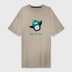 Женская футболка-платье Влюбленный пингвин