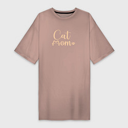 Женская футболка-платье Cat mom кошатница