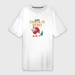 Женская футболка-платье Careful Santa is here