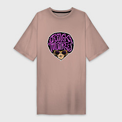 Футболка женская-платье Funky monkey, цвет: пыльно-розовый