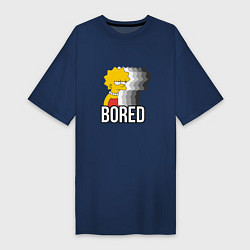 Женская футболка-платье Лиза Симпсон - bored