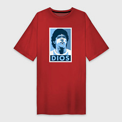 Футболка женская-платье Dios Maradona, цвет: красный