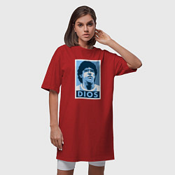 Футболка женская-платье Dios Maradona, цвет: красный — фото 2