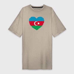 Футболка женская-платье Сердце Азербайджана, цвет: миндальный