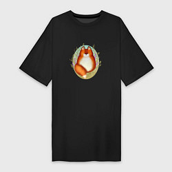 Женская футболка-платье Весенняя лисичка и лаванда