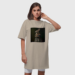 Футболка женская-платье Мода и кролик, цвет: миндальный — фото 2