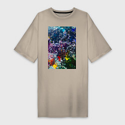 Футболка женская-платье Пиксель мод, цвет: миндальный