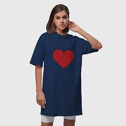 Футболка женская-платье Сердце в стиле минимализм, цвет: тёмно-синий — фото 2