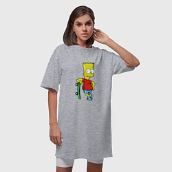 Футболка женская-платье Барт и скейт, цвет: меланж — фото 2