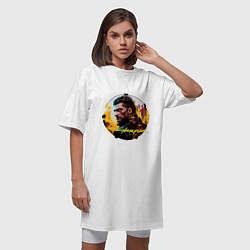 Футболка женская-платье Cyberpunk, Luxury agario style, цвет: белый — фото 2