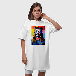 Футболка женская-платье Salvador Dali and neural network, цвет: белый — фото 2