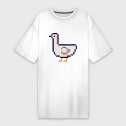 Женская футболка-платье Птица Чайка Пиксели